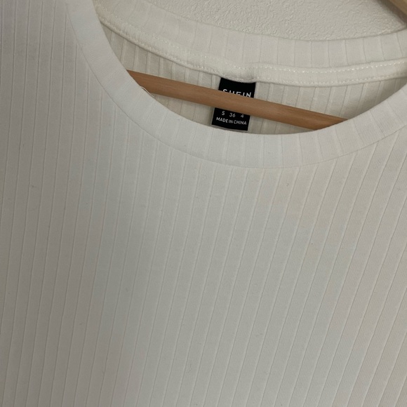 NWOT SHEIN t-shirt dress ribbed white casual short sleeve bodycon - Picture 8 of 8